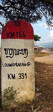 'Kilometerstone to Luang Prabang' by Asienreisender